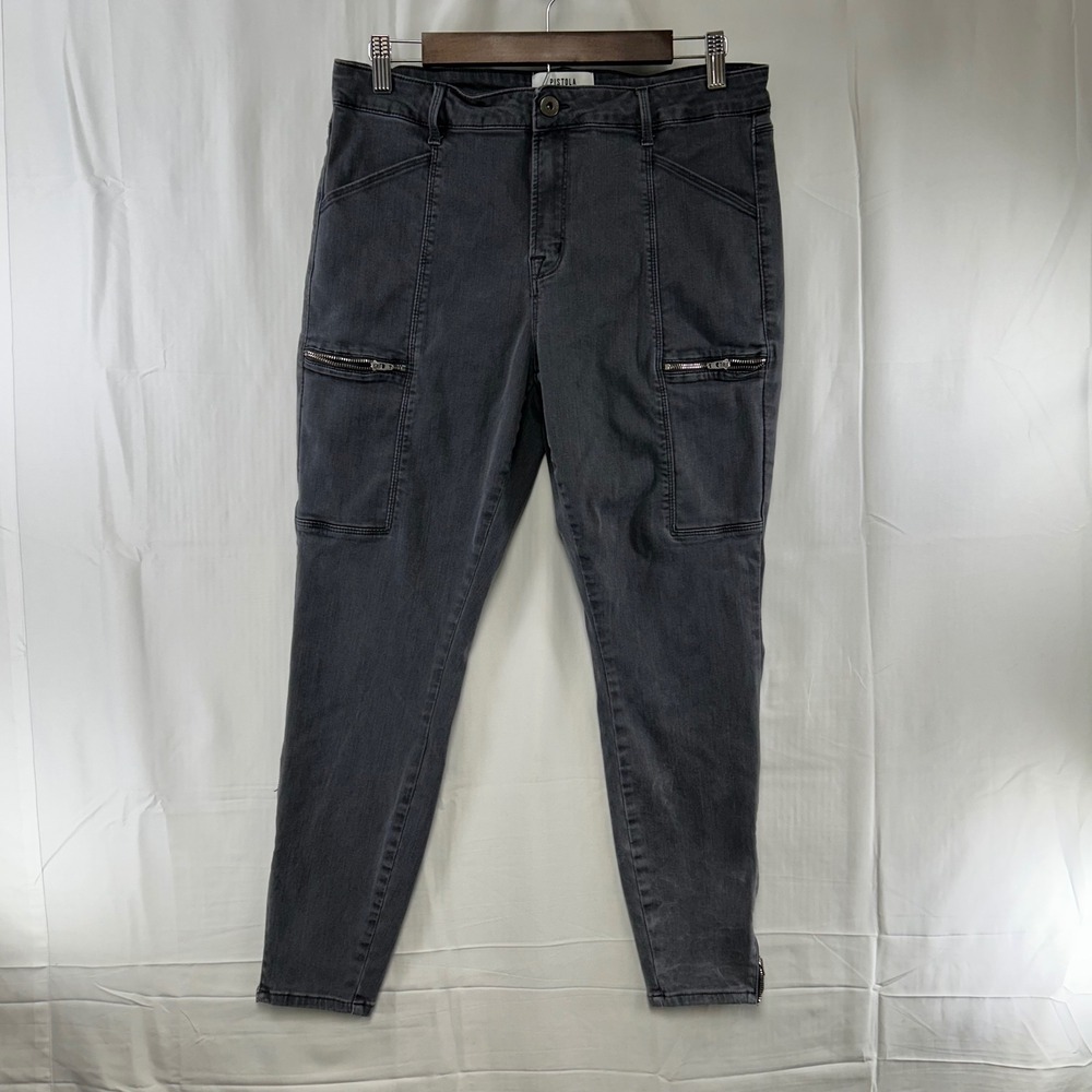 Pistola Cargo Jeans Womens 32 Grey Skinny Ankle Zip‎ P6952TLT-DEP